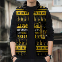Saxophone The Instrument For Intellegent People Christmas Sleeveless Puffer Jacket Xmas Holiday Patterns - Wonder Print Shop