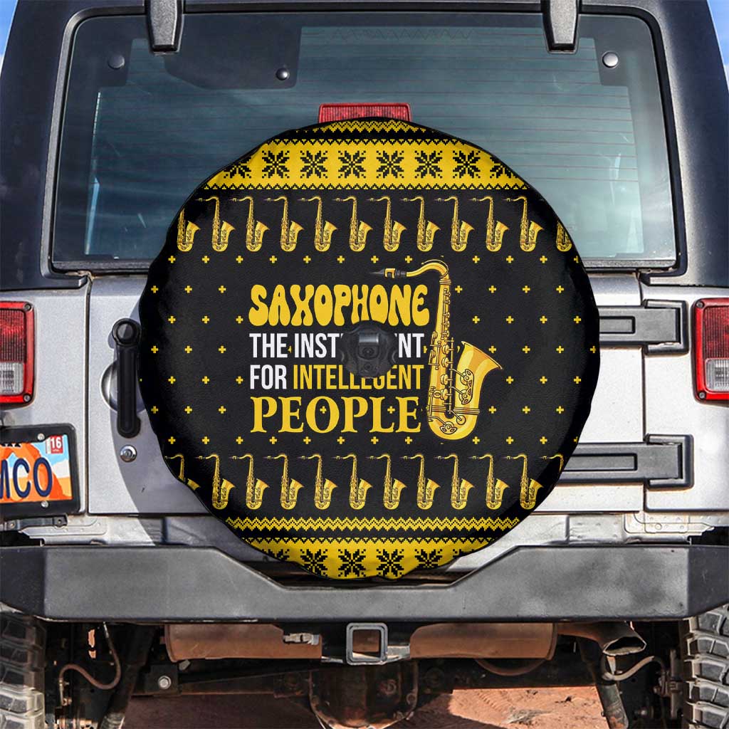 Saxophone The Instrument For Intellegent People Christmas Spare Tire Cover Xmas Holiday Patterns - Wonder Print Shop