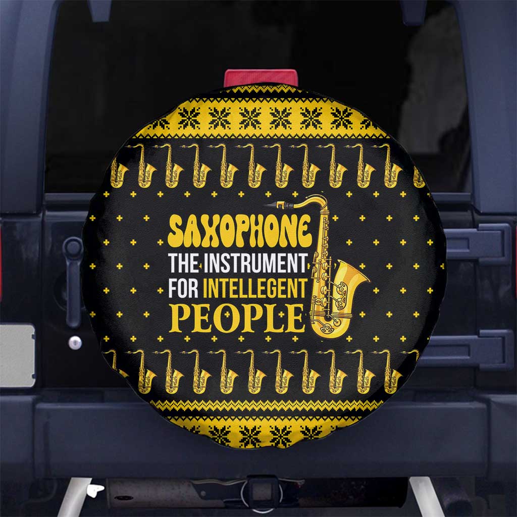 Saxophone The Instrument For Intellegent People Christmas Spare Tire Cover Xmas Holiday Patterns - Wonder Print Shop
