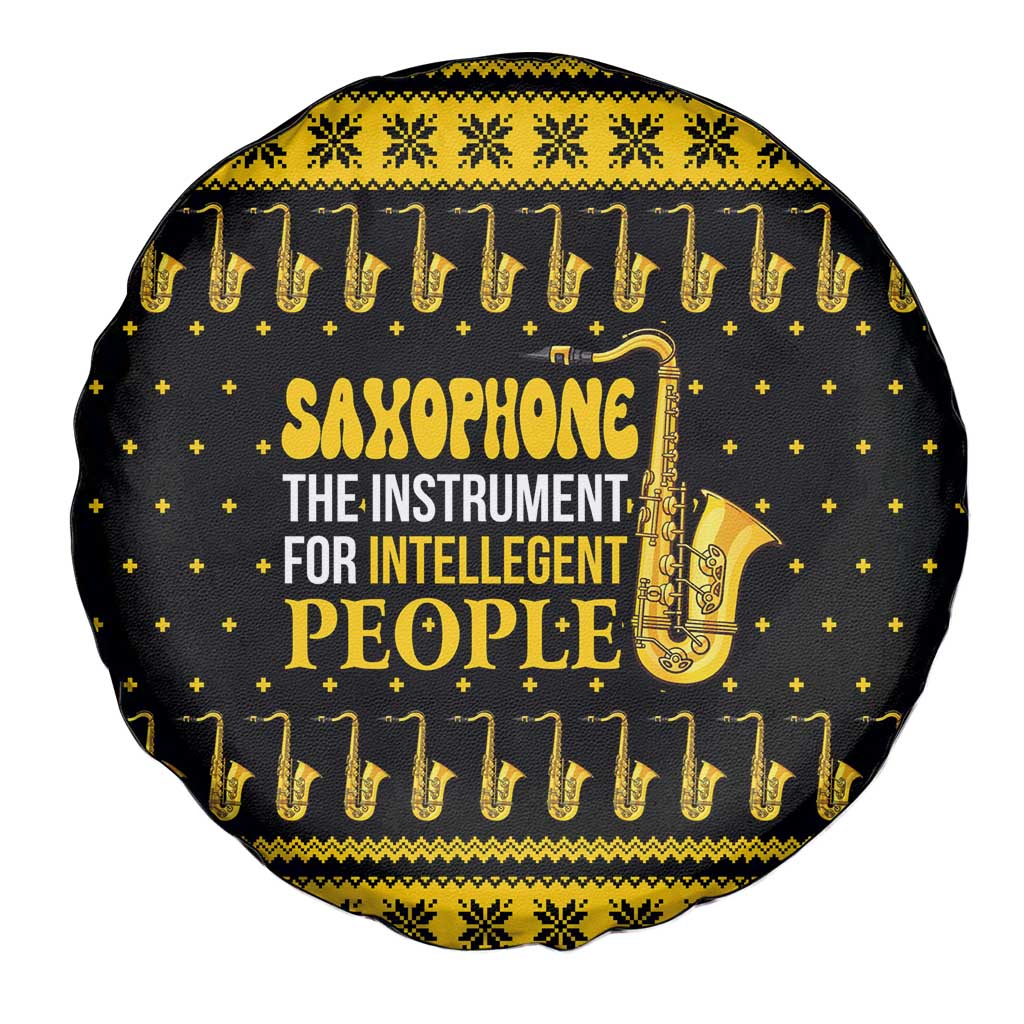 Saxophone The Instrument For Intellegent People Christmas Spare Tire Cover Xmas Holiday Patterns - Wonder Print Shop