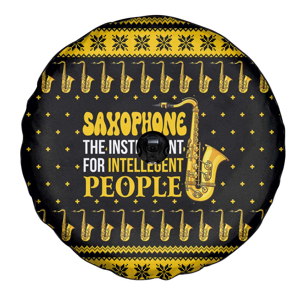 Saxophone The Instrument For Intellegent People Christmas Spare Tire Cover Xmas Holiday Patterns - Wonder Print Shop