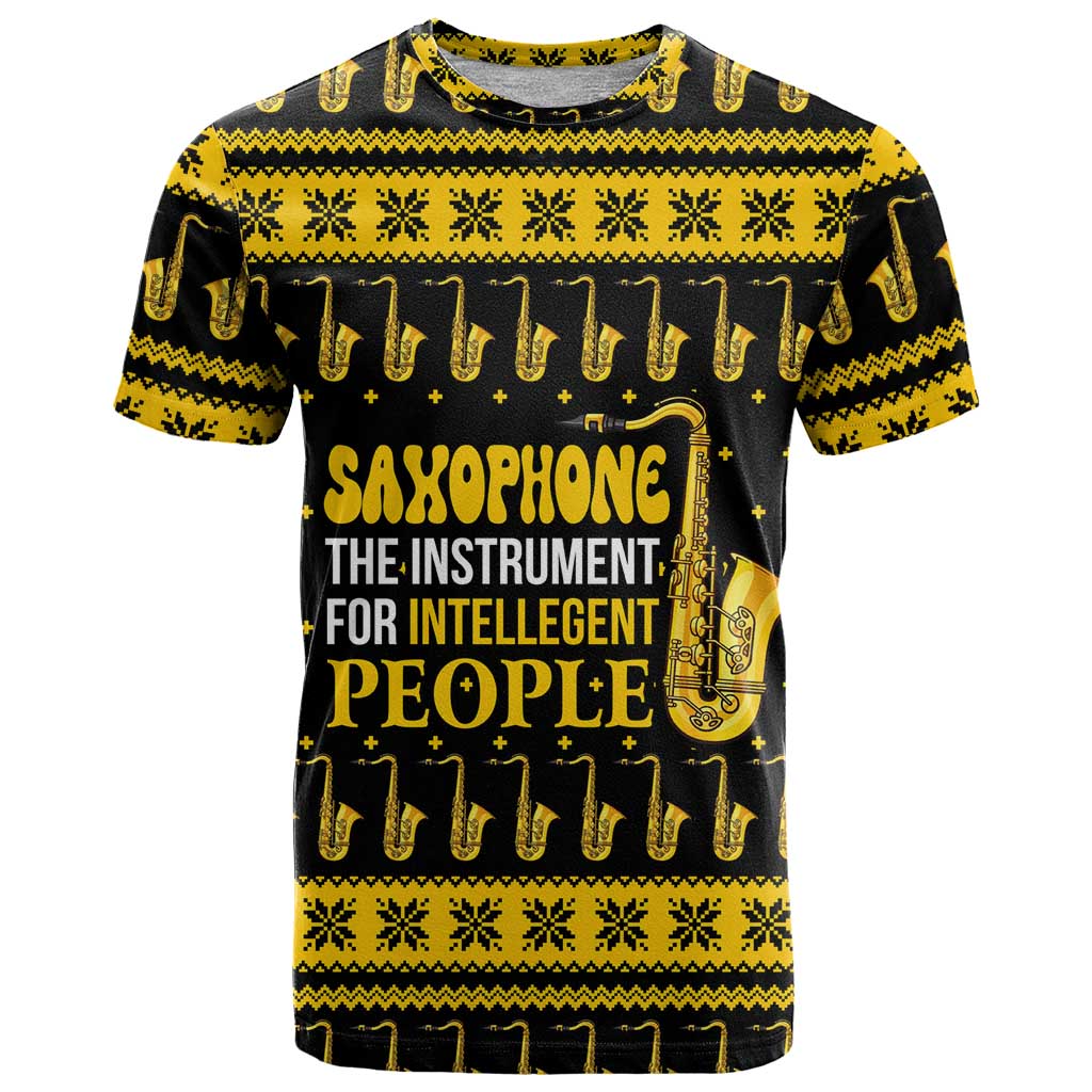 Saxophone The Instrument For Intellegent People Christmas T Shirt Xmas Holiday Patterns - Wonder Print Shop