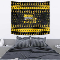 Saxophone The Instrument For Intellegent People Christmas Tapestry Xmas Holiday Patterns - Wonder Print Shop