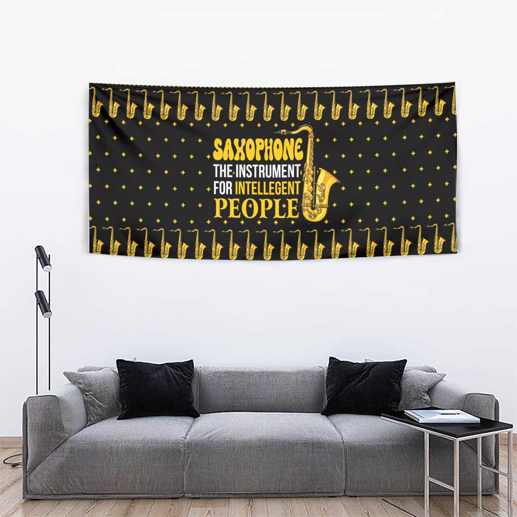 Saxophone The Instrument For Intellegent People Christmas Tapestry Xmas Holiday Patterns - Wonder Print Shop