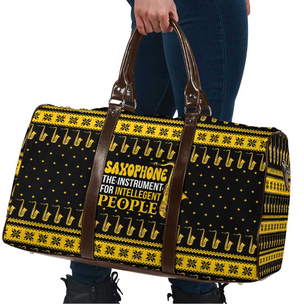 Saxophone The Instrument For Intellegent People Christmas Travel Bag Xmas Holiday Patterns - Wonder Print Shop