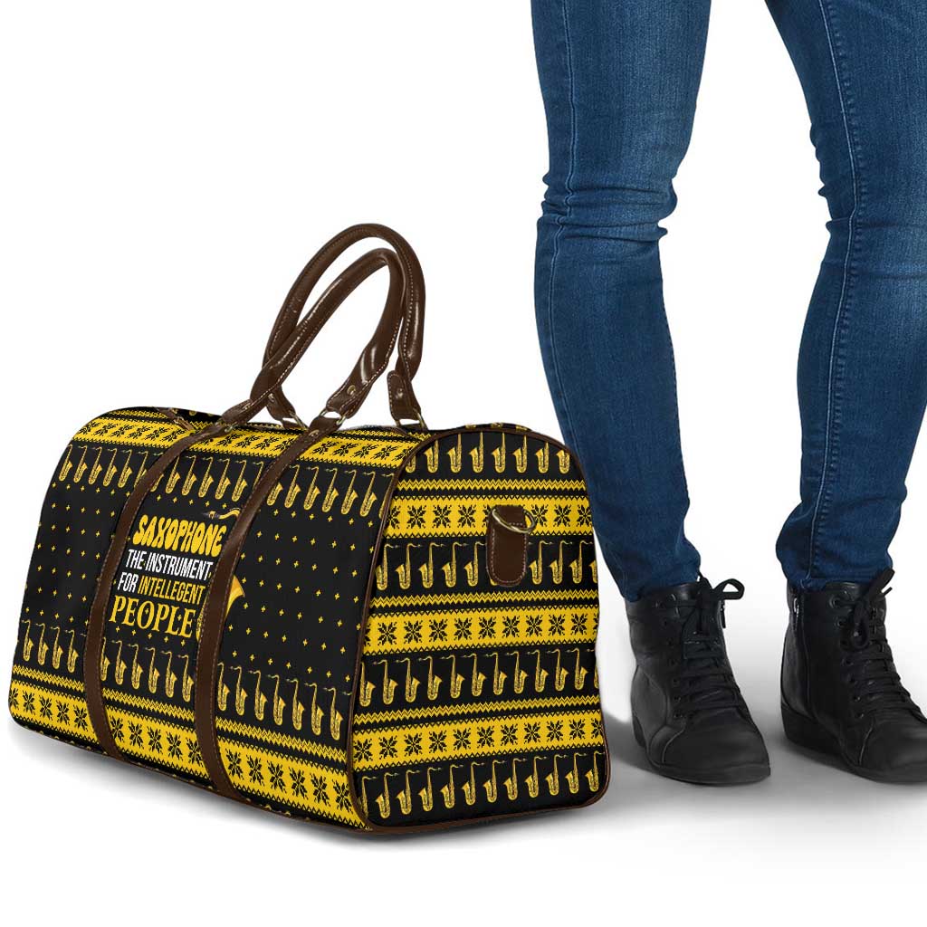 Saxophone The Instrument For Intellegent People Christmas Travel Bag Xmas Holiday Patterns - Wonder Print Shop