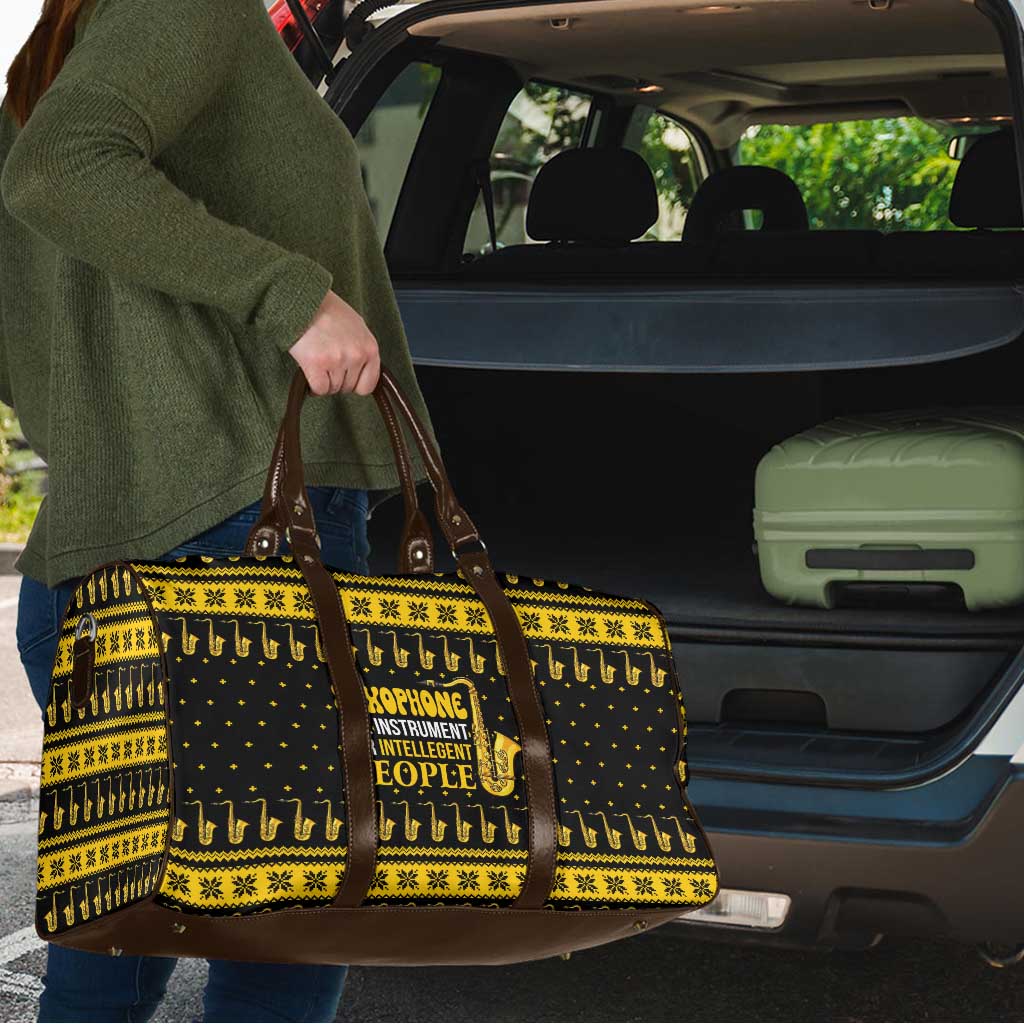 Saxophone The Instrument For Intellegent People Christmas Travel Bag Xmas Holiday Patterns - Wonder Print Shop