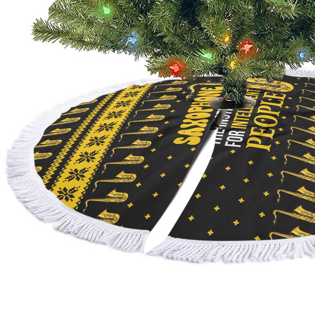 Saxophone The Instrument For Intellegent People Christmas Tree Skirt Xmas Holiday Patterns - Wonder Print Shop