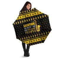 Saxophone The Instrument For Intellegent People Christmas Umbrella Xmas Holiday Patterns - Wonder Print Shop