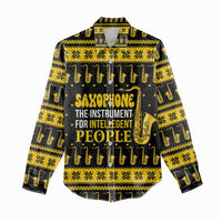 Saxophone The Instrument For Intellegent People Christmas Women Casual Shirt Xmas Holiday Patterns - Wonder Print Shop