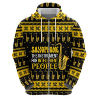 Saxophone The Instrument For Intellegent People Christmas Zip Hoodie Xmas Holiday Patterns - Wonder Print Shop