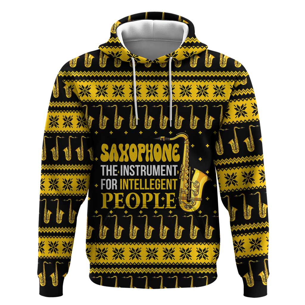 Saxophone The Instrument For Intellegent People Christmas Zip Hoodie Xmas Holiday Patterns - Wonder Print Shop