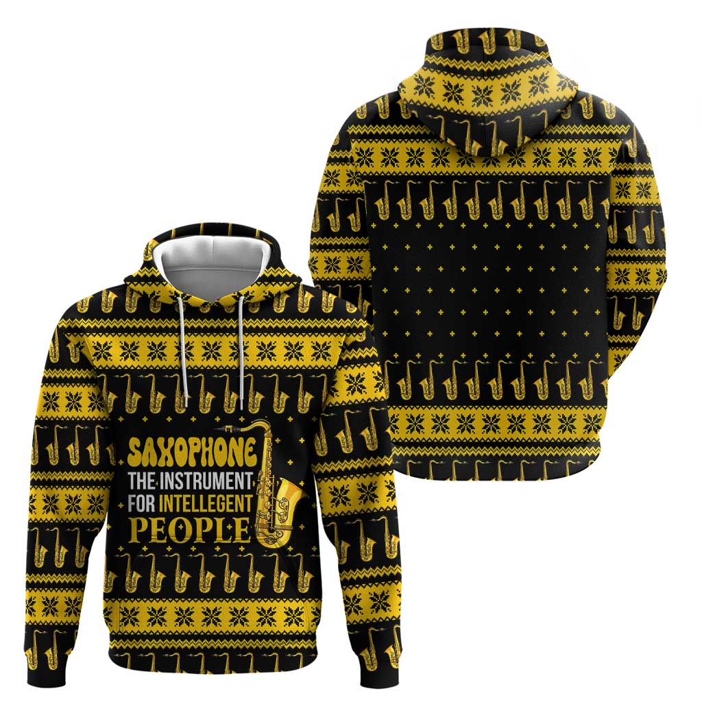 Saxophone The Instrument For Intellegent People Christmas Zip Hoodie Xmas Holiday Patterns - Wonder Print Shop
