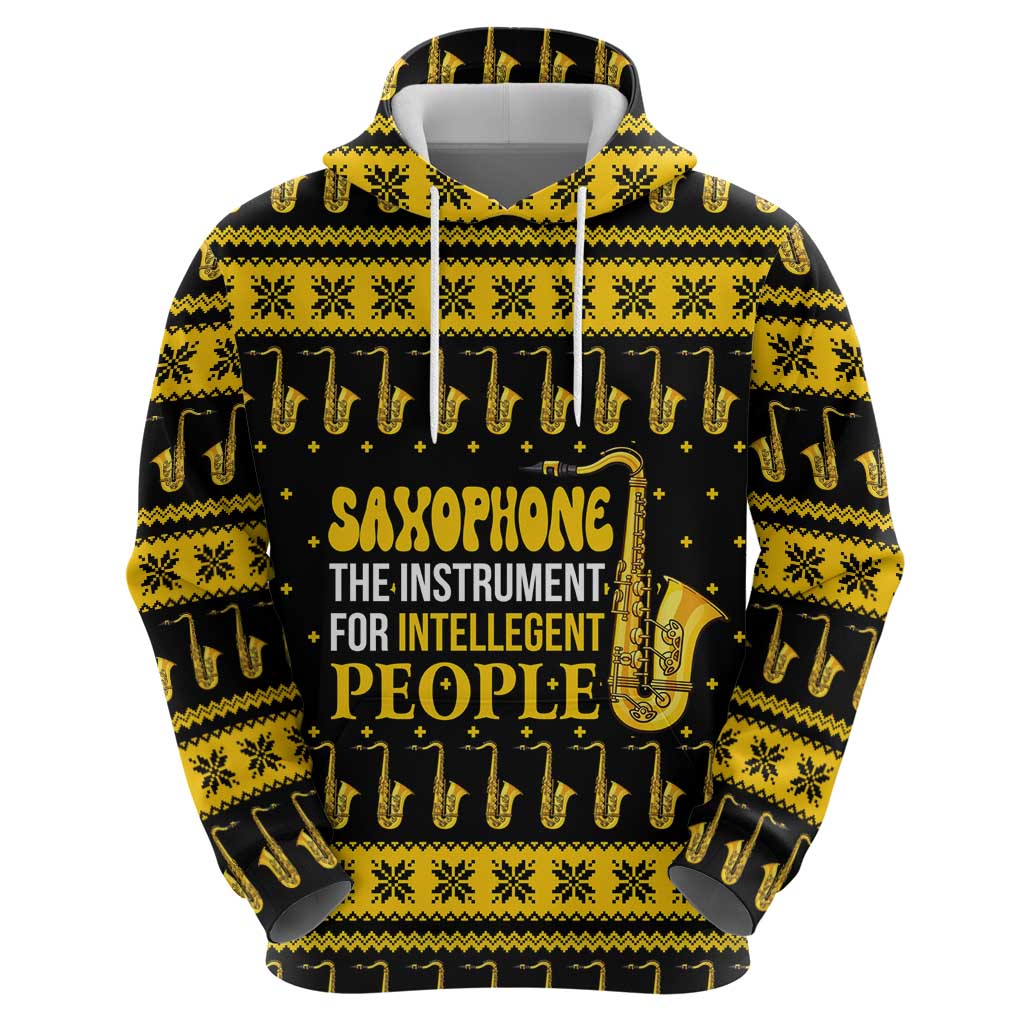 Saxophone The Instrument For Intellegent People Christmas Zip Hoodie Xmas Holiday Patterns - Wonder Print Shop