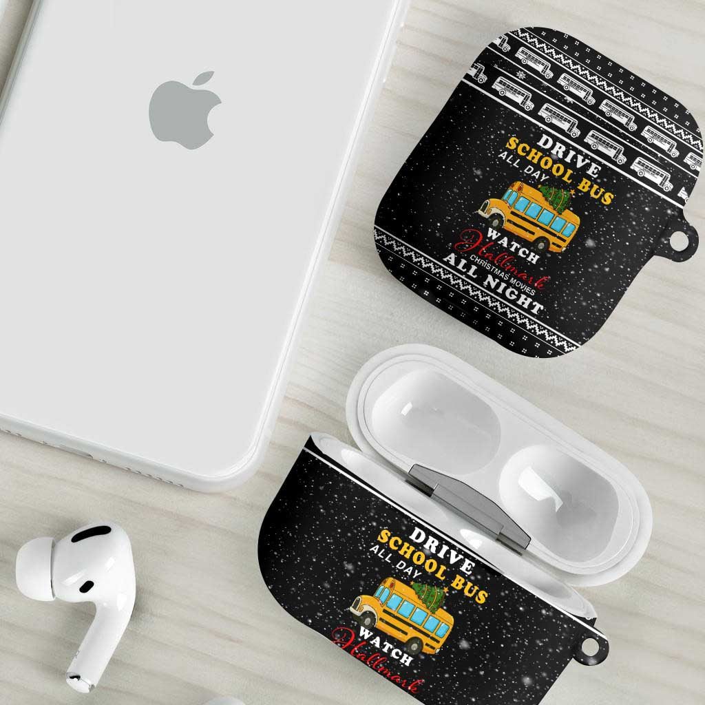 School Bus All Day Christmas AirPods Case Xmas Holiday Patterns - Wonder Print Shop