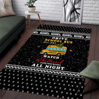 School Bus All Day Christmas Area Rug Xmas Holiday Patterns - Wonder Print Shop