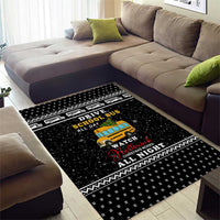 School Bus All Day Christmas Area Rug Xmas Holiday Patterns - Wonder Print Shop