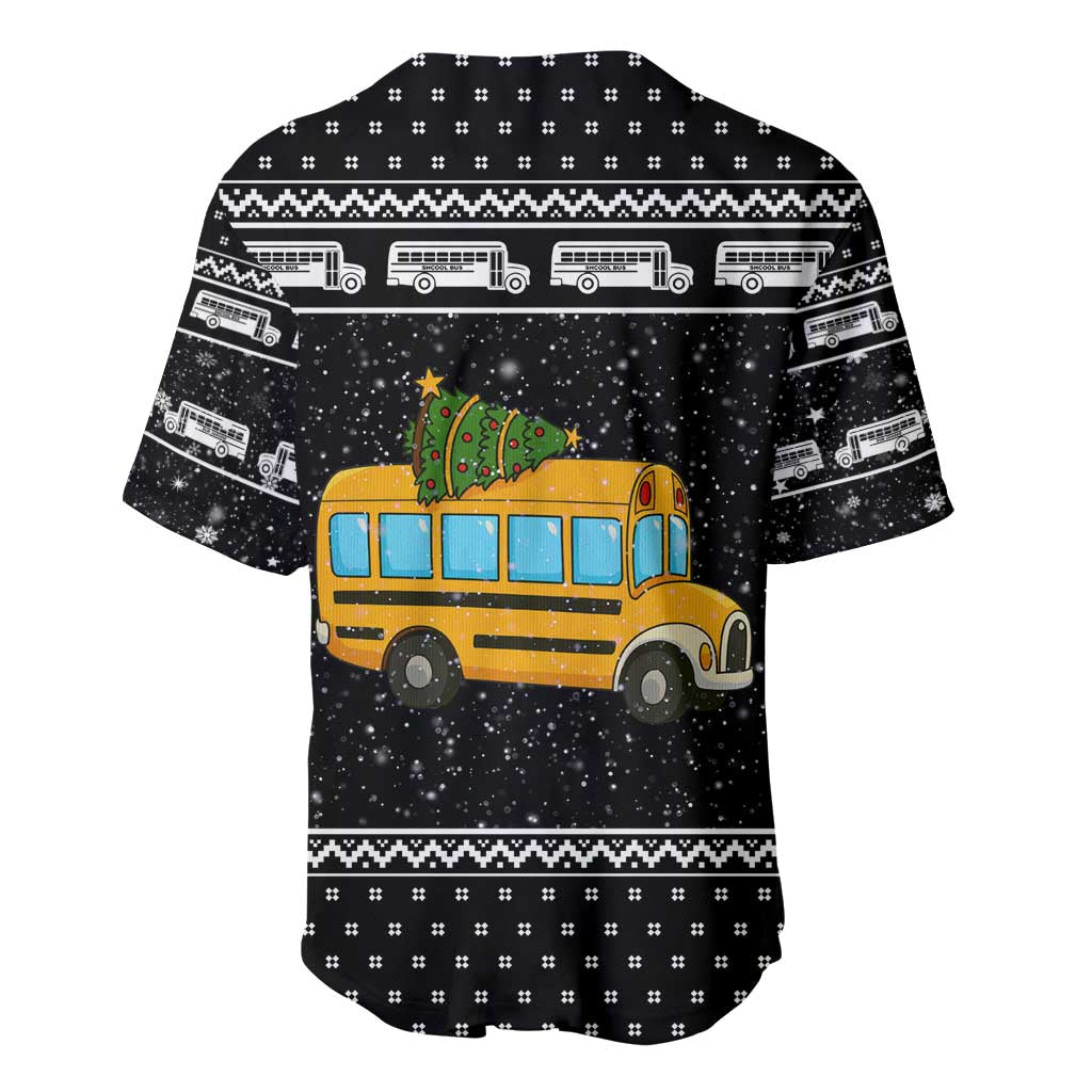 School Bus All Day Christmas Baseball Jersey Xmas Holiday Patterns - Wonder Print Shop