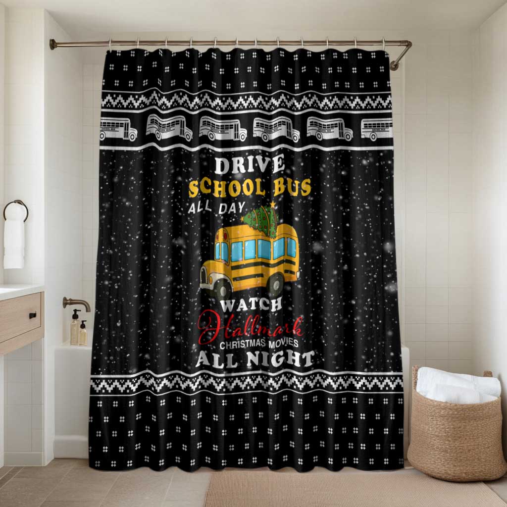 School Bus All Day Christmas Bathroom Set Xmas Holiday Patterns - Wonder Print Shop
