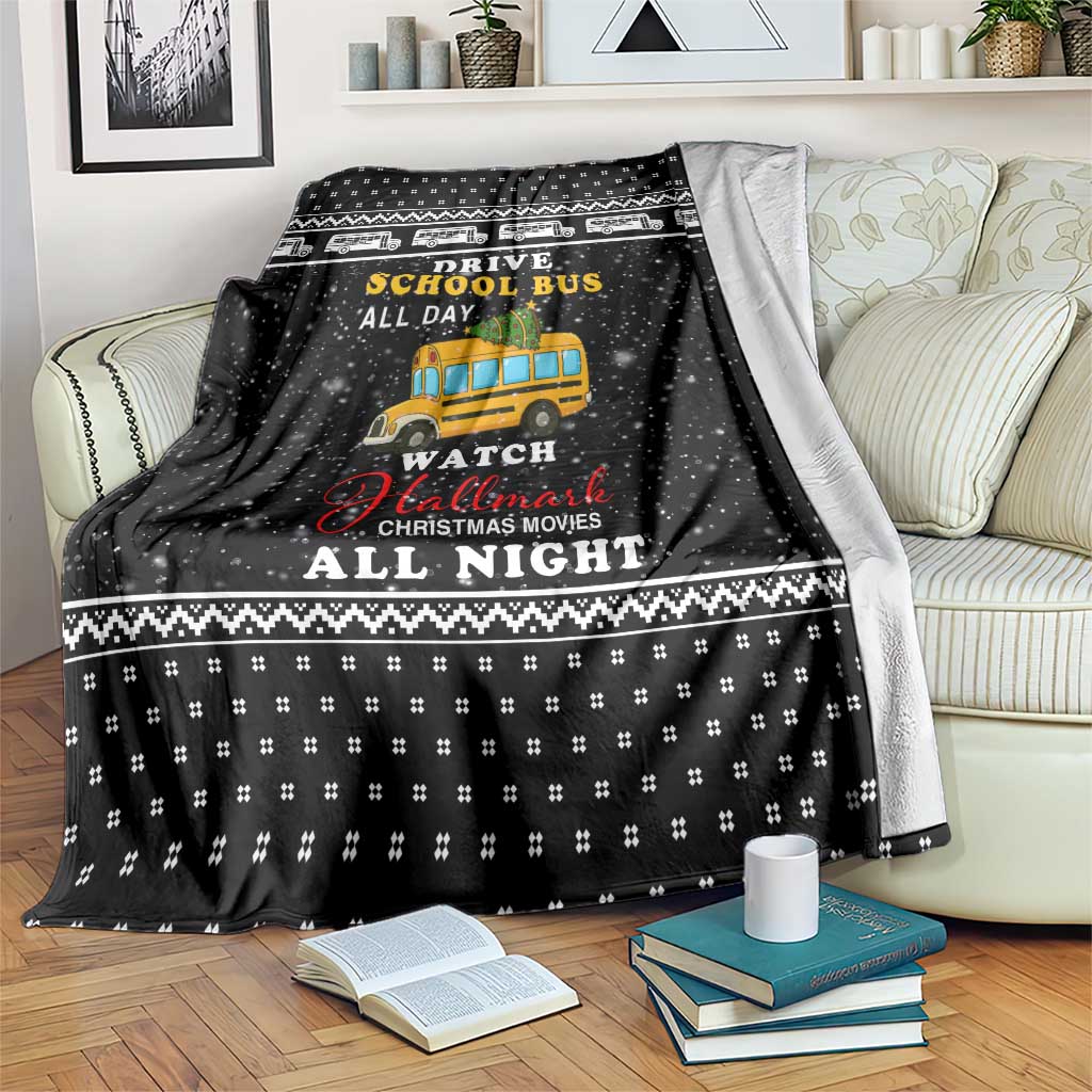 School Bus All Day Christmas Blanket Xmas Holiday Patterns - Wonder Print Shop