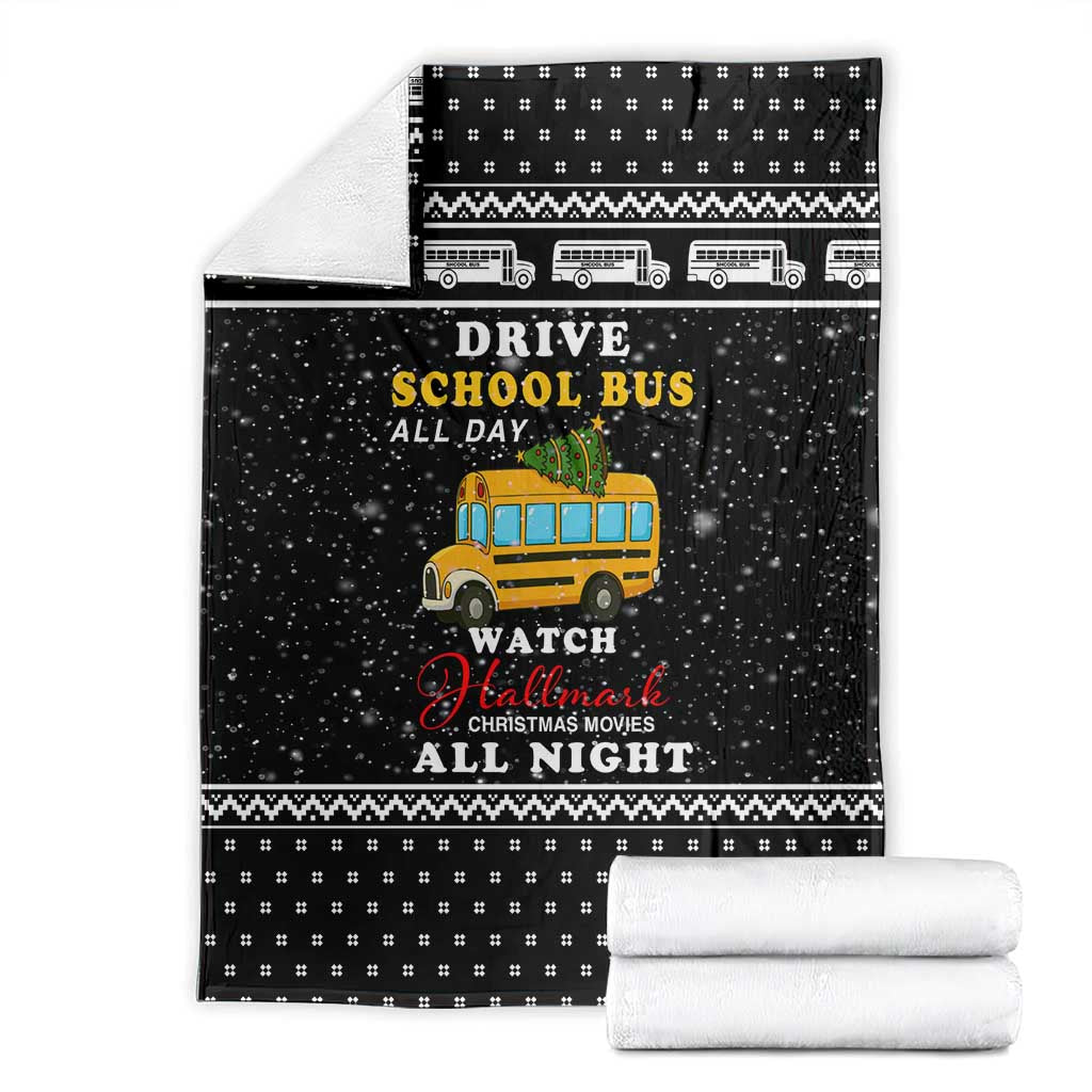 School Bus All Day Christmas Blanket Xmas Holiday Patterns - Wonder Print Shop