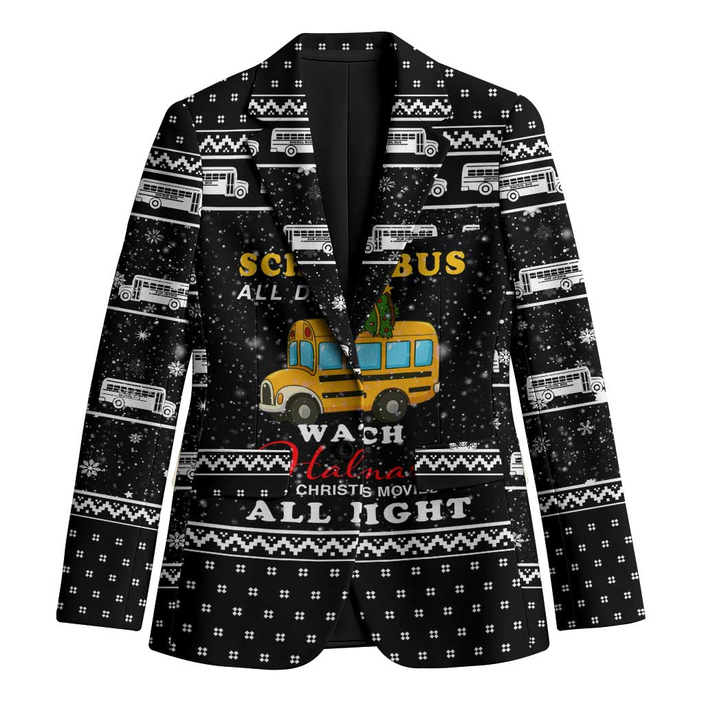 School Bus All Day Christmas Blazer Xmas Holiday Patterns - Wonder Print Shop