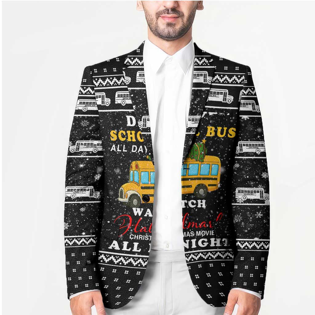 School Bus All Day Christmas Blazer Xmas Holiday Patterns - Wonder Print Shop