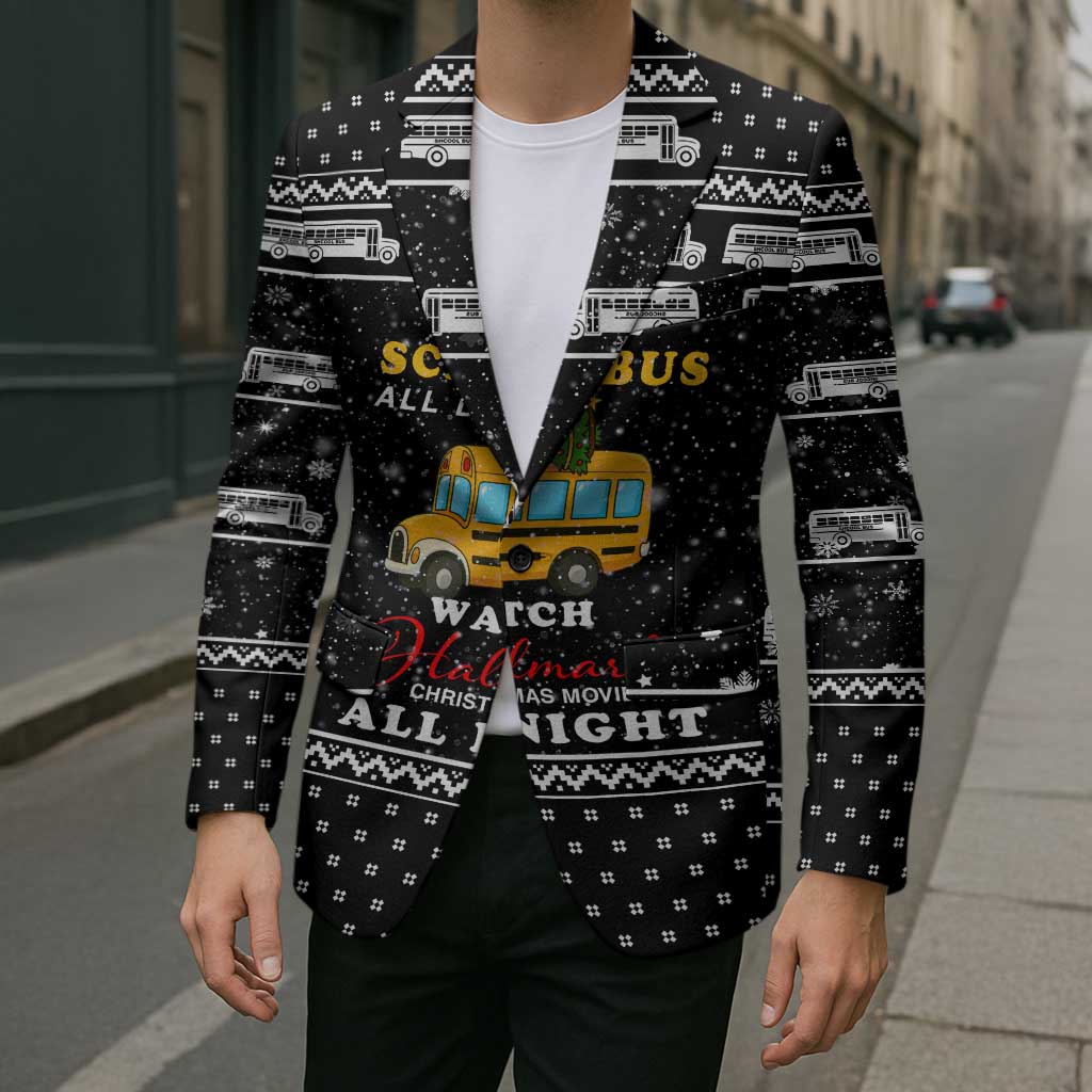 School Bus All Day Christmas Blazer Xmas Holiday Patterns - Wonder Print Shop