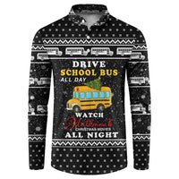 School Bus All Day Christmas Button Sweatshirt Xmas Holiday Patterns - Wonder Print Shop