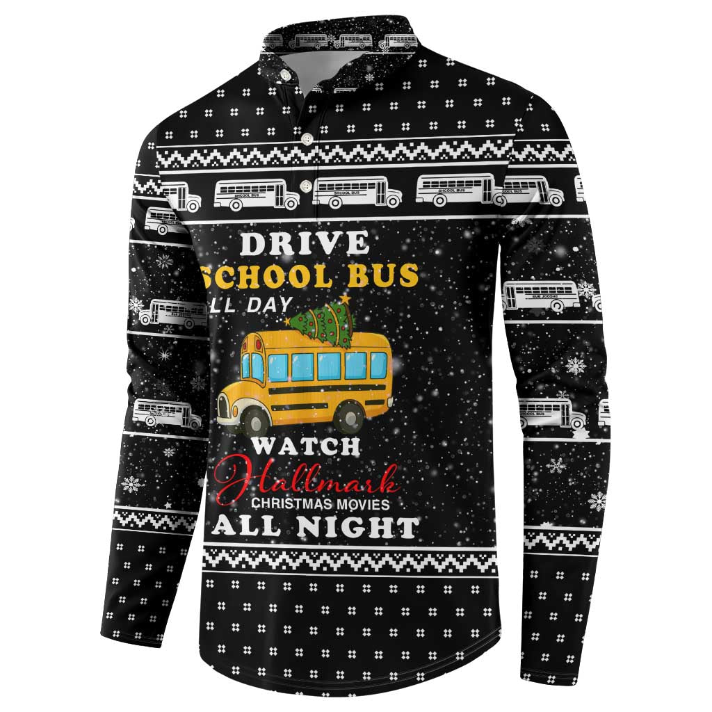 School Bus All Day Christmas Button Sweatshirt Xmas Holiday Patterns - Wonder Print Shop