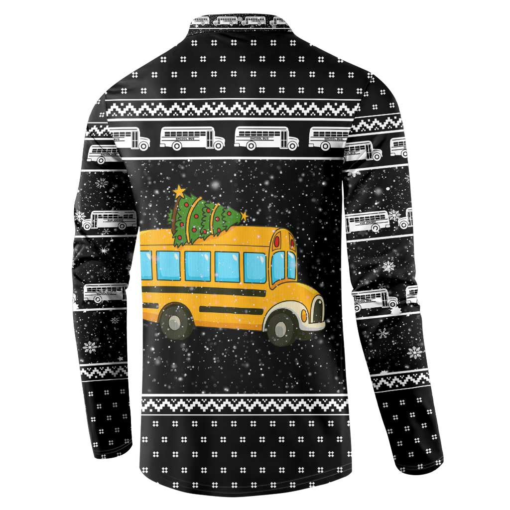 School Bus All Day Christmas Button Sweatshirt Xmas Holiday Patterns - Wonder Print Shop