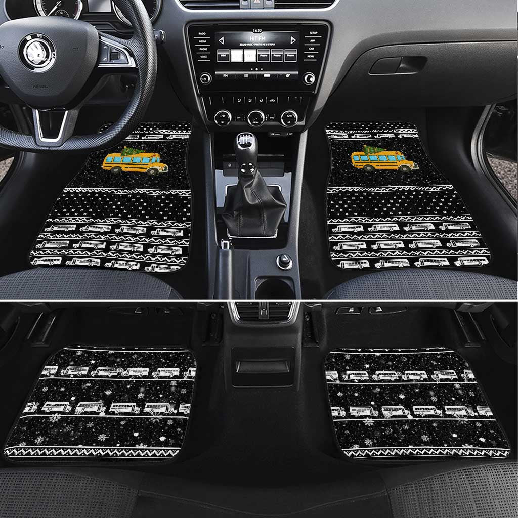 School Bus All Day Christmas Car Mats Xmas Holiday Patterns - Wonder Print Shop