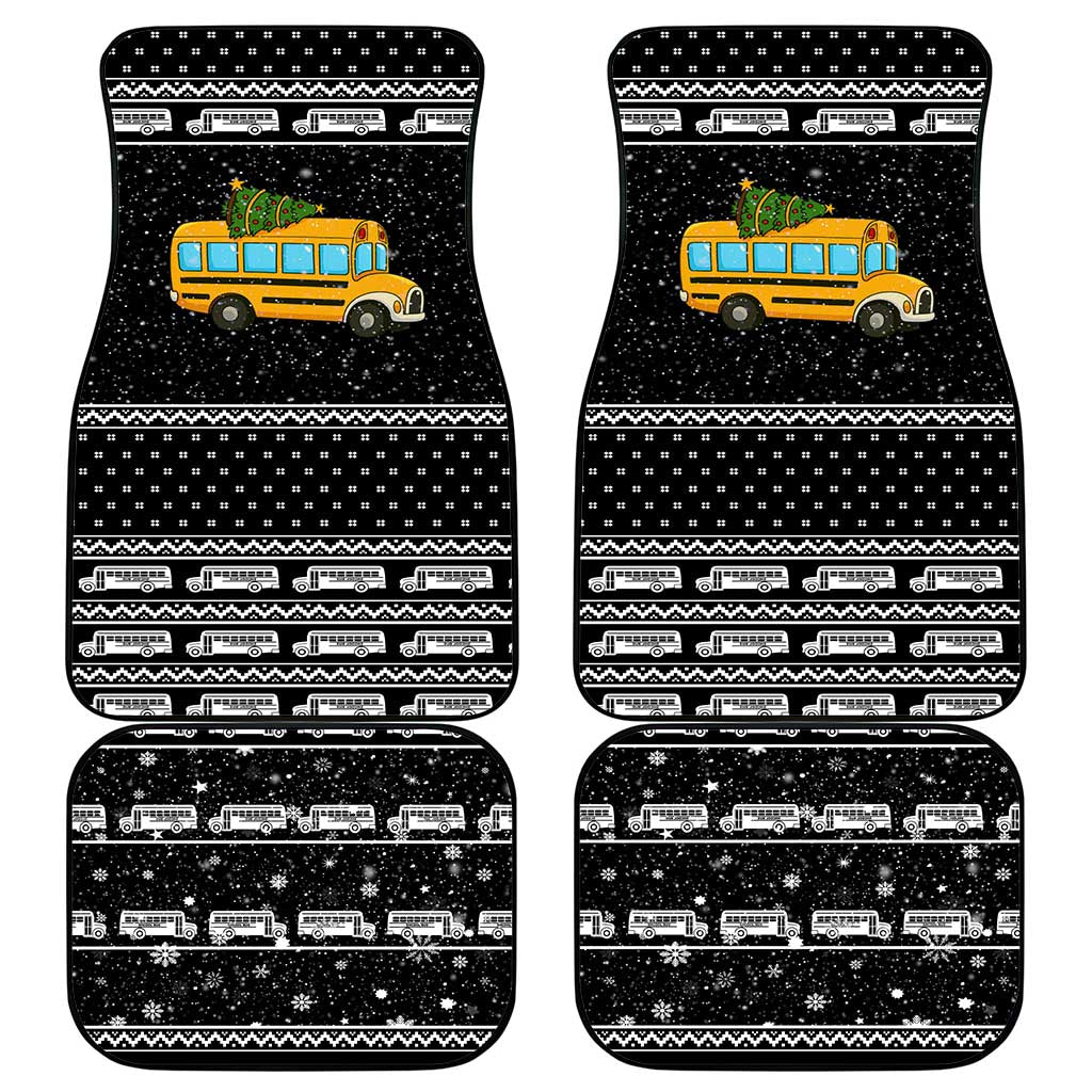 School Bus All Day Christmas Car Mats Xmas Holiday Patterns - Wonder Print Shop