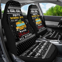 School Bus All Day Christmas Car Seat Cover Xmas Holiday Patterns - Wonder Print Shop