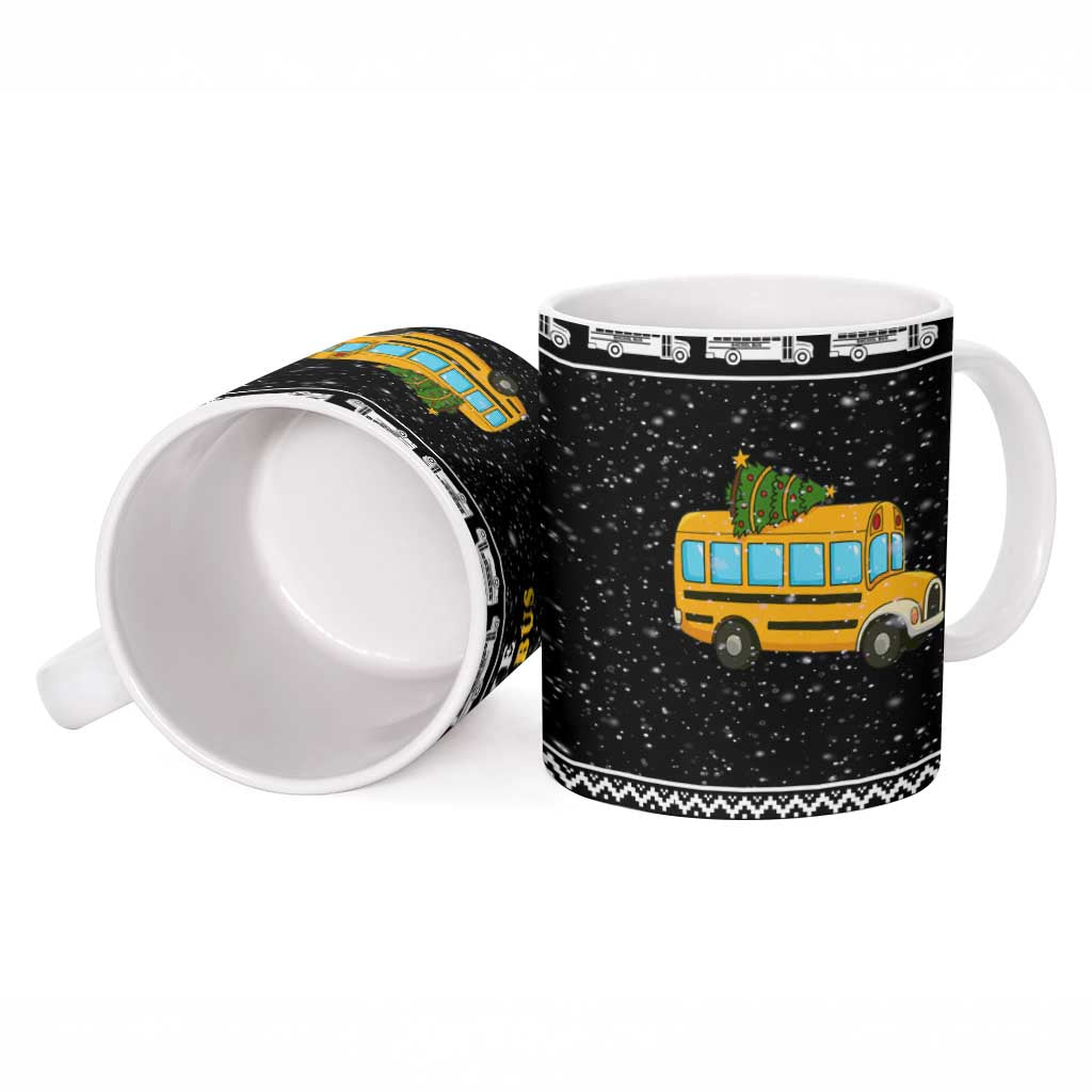 School Bus All Day Christmas Ceramic Mug Xmas Holiday Patterns - Wonder Print Shop