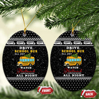 School Bus All Day Christmas Ceramic Ornament Xmas Holiday Patterns - Wonder Print Shop