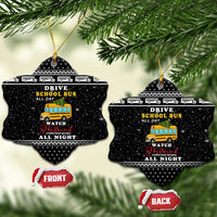 School Bus All Day Christmas Ceramic Ornament Xmas Holiday Patterns - Wonder Print Shop