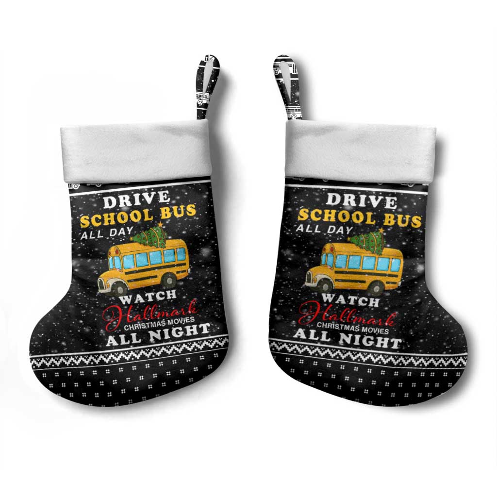 School Bus All Day Christmas Stocking Xmas Holiday Patterns - Wonder Print Shop