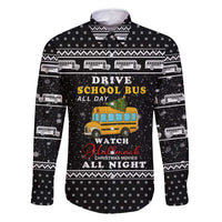 School Bus All Day Christmas Family Matching Long Sleeve Bodycon Dress and Hawaiian Shirt Xmas Holiday Patterns - Wonder Print Shop