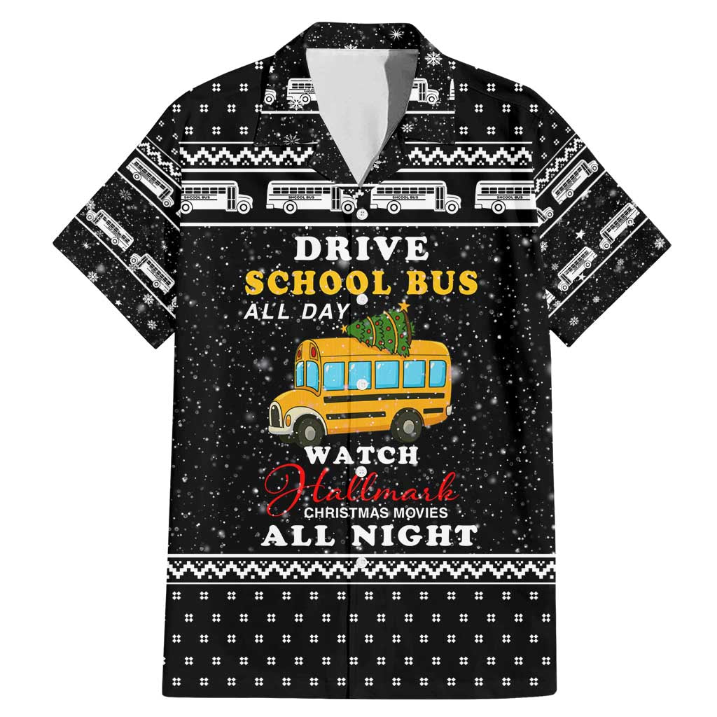 School Bus All Day Christmas Family Matching Mermaid Dress and Hawaiian Shirt Xmas Holiday Patterns - Wonder Print Shop