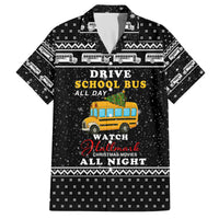 School Bus All Day Christmas Family Matching Off The Shoulder Long Sleeve Dress and Hawaiian Shirt Xmas Holiday Patterns - Wonder Print Shop