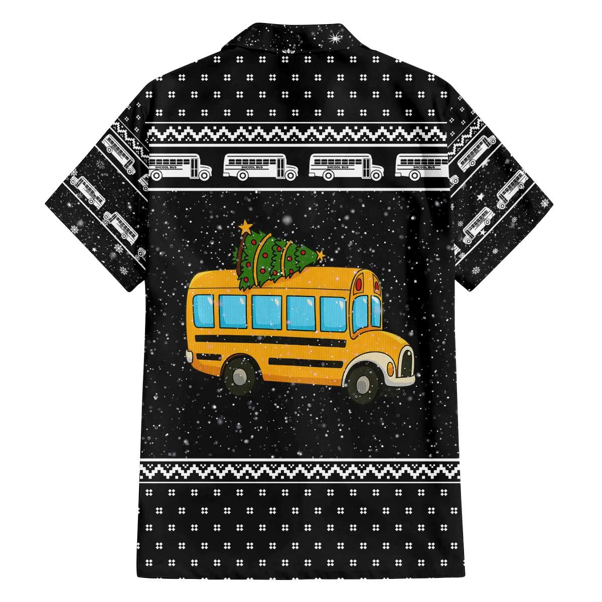 School Bus All Day Christmas Family Matching Off The Shoulder Long Sleeve Dress and Hawaiian Shirt Xmas Holiday Patterns - Wonder Print Shop