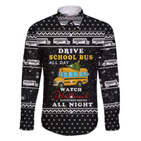 School Bus All Day Christmas Family Matching Off The Shoulder Long Sleeve Dress and Hawaiian Shirt Xmas Holiday Patterns - Wonder Print Shop