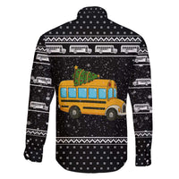 School Bus All Day Christmas Family Matching Off The Shoulder Long Sleeve Dress and Hawaiian Shirt Xmas Holiday Patterns - Wonder Print Shop