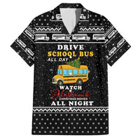 School Bus All Day Christmas Family Matching Off Shoulder Short Dress and Hawaiian Shirt Xmas Holiday Patterns - Wonder Print Shop