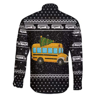School Bus All Day Christmas Family Matching Off Shoulder Short Dress and Hawaiian Shirt Xmas Holiday Patterns - Wonder Print Shop