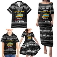 School Bus All Day Christmas Family Matching Puletasi and Hawaiian Shirt Xmas Holiday Patterns - Wonder Print Shop