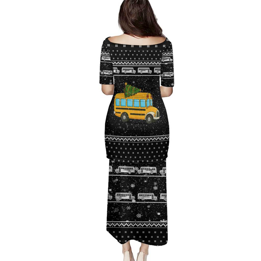 School Bus All Day Christmas Family Matching Puletasi and Hawaiian Shirt Xmas Holiday Patterns - Wonder Print Shop