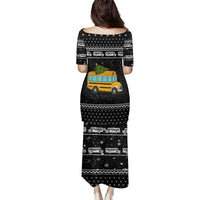 School Bus All Day Christmas Family Matching Puletasi and Hawaiian Shirt Xmas Holiday Patterns - Wonder Print Shop
