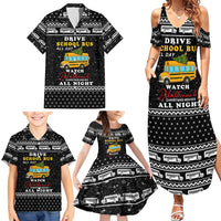 School Bus All Day Christmas Family Matching Summer Maxi Dress and Hawaiian Shirt Xmas Holiday Patterns - Wonder Print Shop